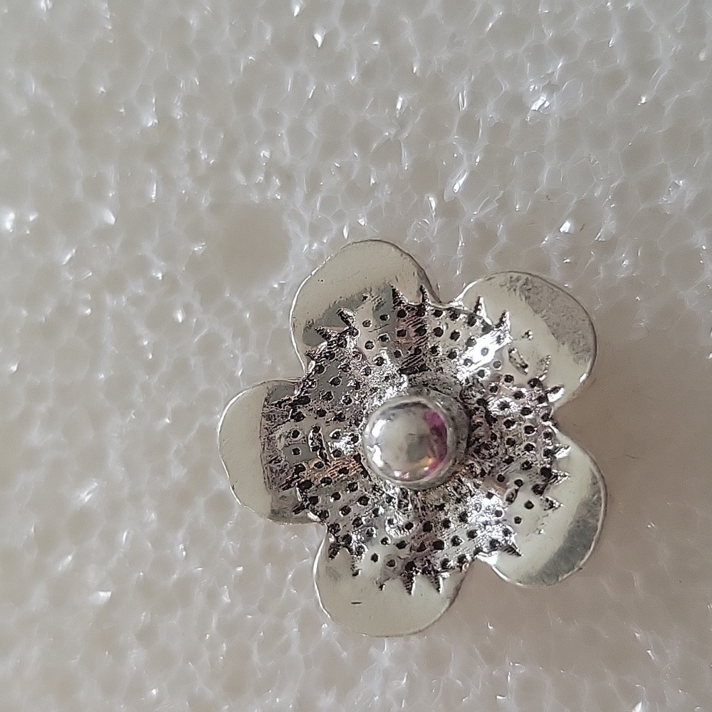 Pink Flower Ginger Snap Button 18MM - Picture 2 of 2